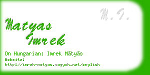 matyas imrek business card